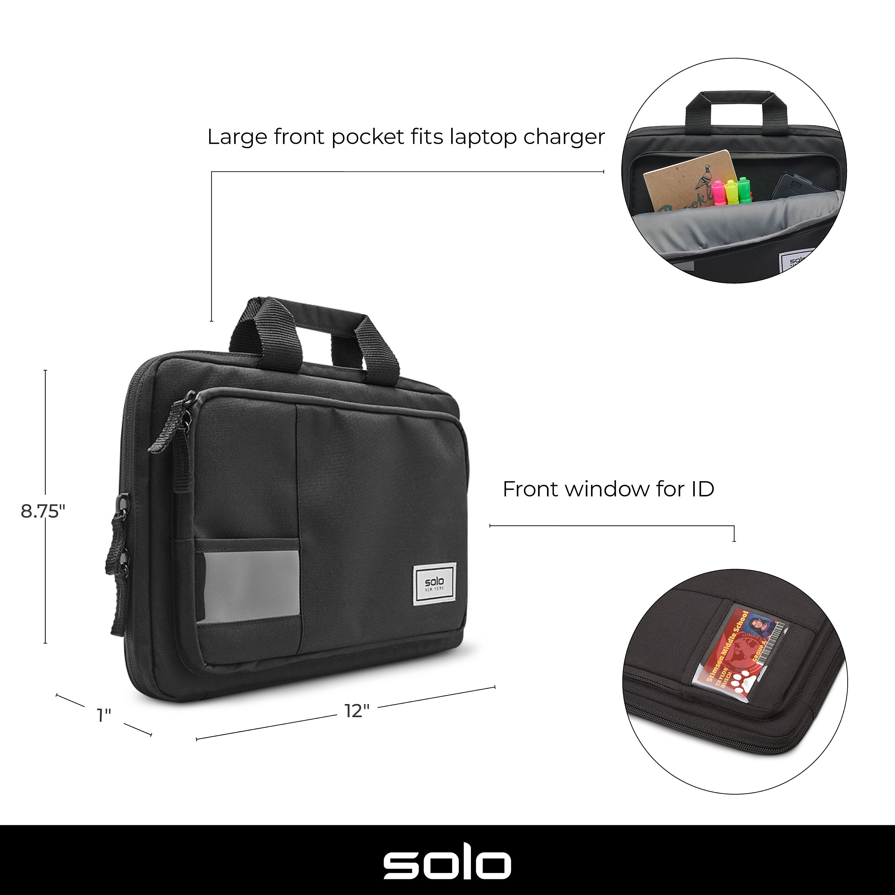 Solo New York 13.3" Secure-Fit Chromebook Case, Black (PRO151-4X)
