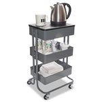 Adjustable Multi-Use Storage Cart And Stand-Up Workstation, 15.25" X 11" X 18.5" To 39", Gray