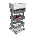Adjustable Multi-Use Storage Cart And Stand-Up Workstation, 15.25" X 11" X 18.5" To 39", Gray