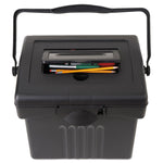 File Box With Organizer, Letter Files, 14" X 11.25" X 14.5", Black
