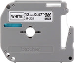Brother P-touch M-231 Label Maker Tape, 1/2" x 26-2/10', Black on White (M-231)