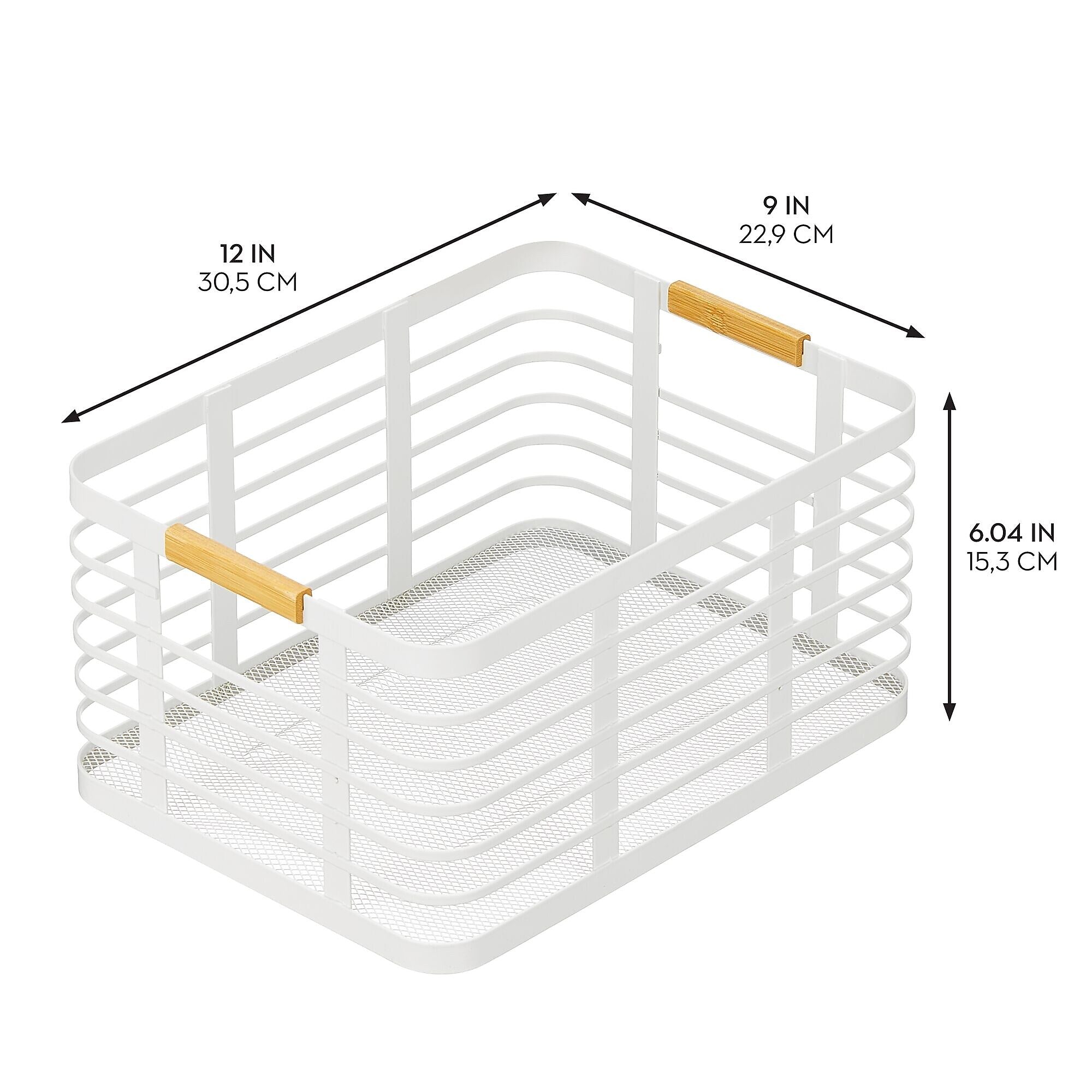 mDesign Steel Organizers, Matte White/Natural (25943)