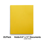 Staples Smooth 2-Pocket Paper Folder, Yellow, 25/Box (27538-CC)
