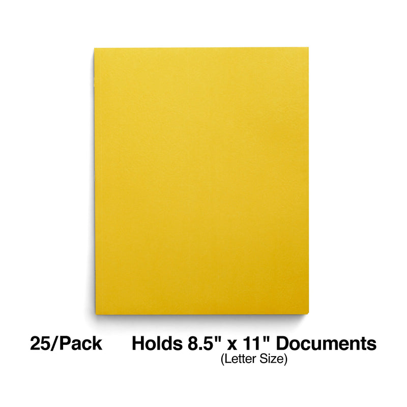 Staples Smooth 2-Pocket Paper Folder, Yellow, 25/Box (27538-CC)