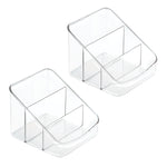 iDESIGN 3-Compartment Plastic Desk Organizer, Clear, 2 Piece (28166M2)