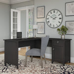 Bush Furniture Salinas 60"W L Shaped Desk with Storage, Vintage Black (SAD160VB-03)