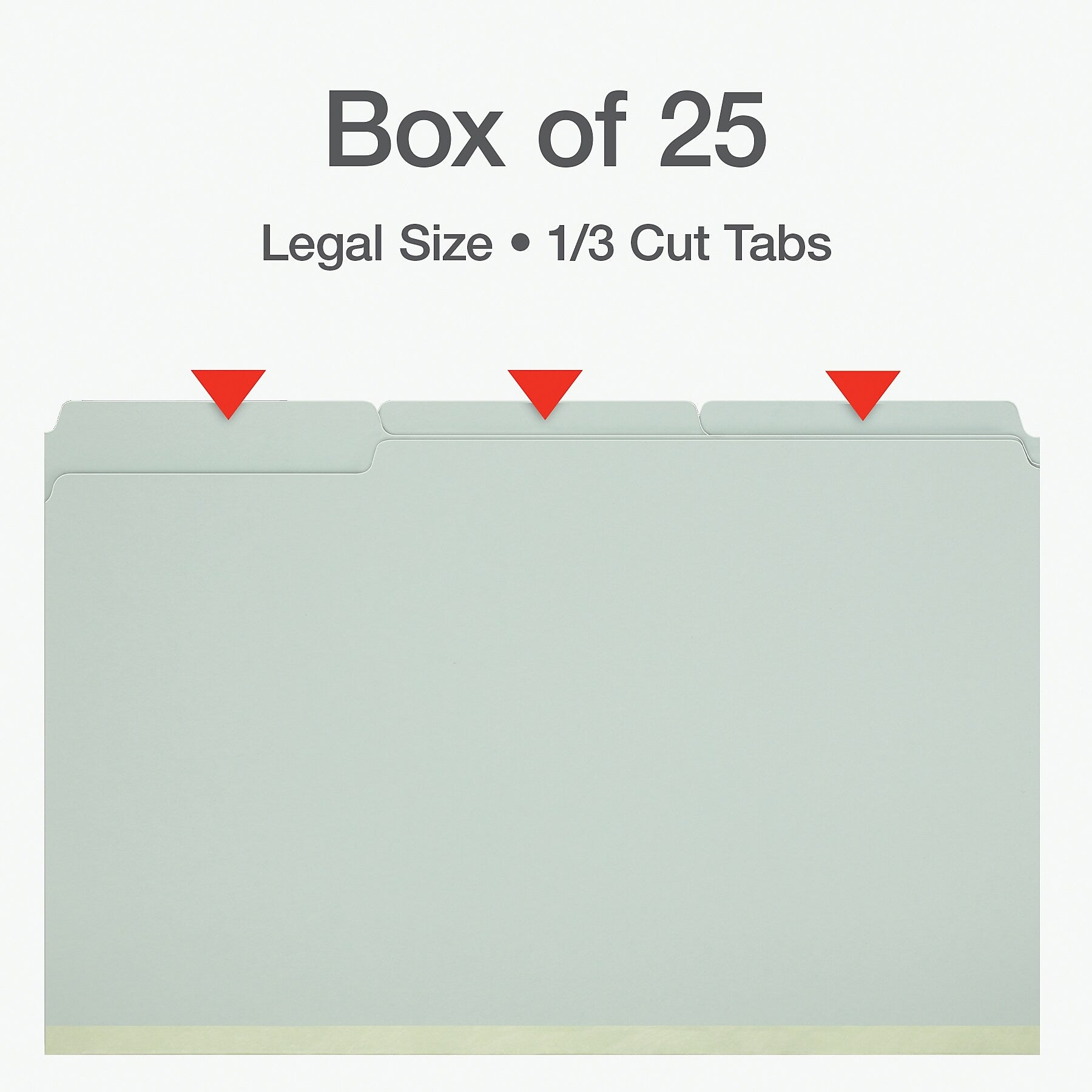 Pendaflex Recycled File Folder, 1-Tab, Assorted, Legal Size, Light Green, 25/Box (1006934)