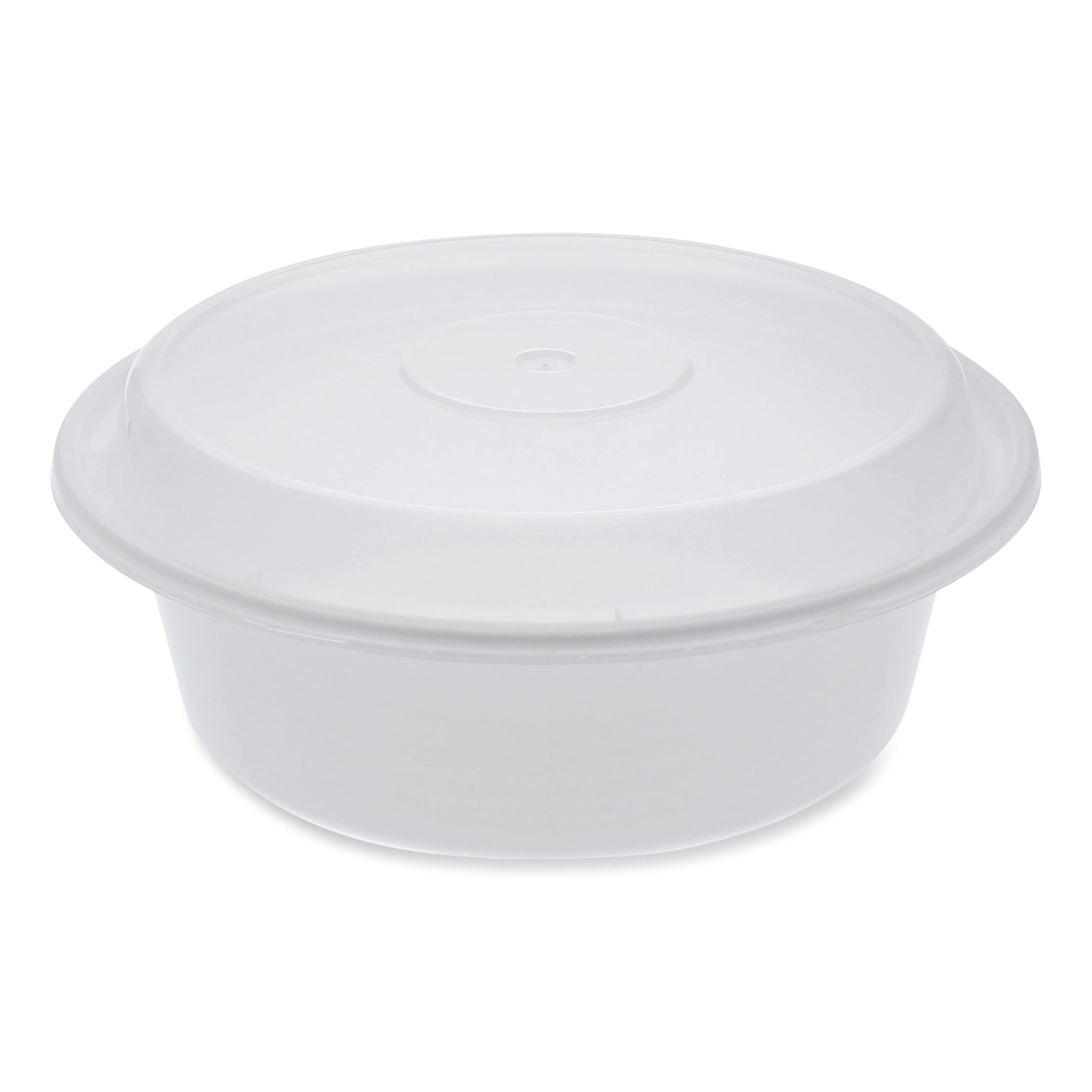 Pactiv Evergreen Newspring VERSAtainer Microwavable Containers, Round, 32 oz, 7 x 7 x 2.75, White/Clear, Plastic, 150/Carton