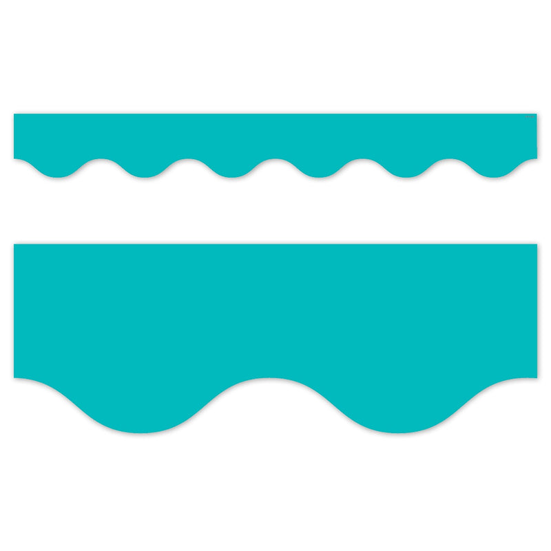 Creative Teaching Press Core Decor EZ Border, 3" x 2', Turquoise Wavy, 24/Pack, 3 Packs/Bundle (CTP11062-3)