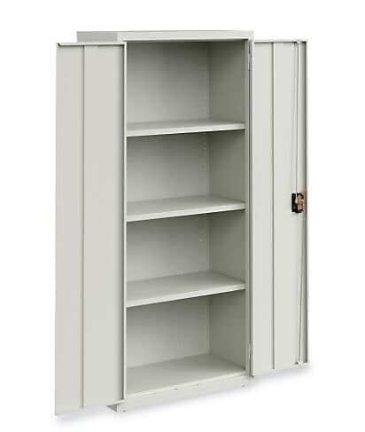 OIF 66"H Steel Storage Cabinet with 3 Shelves, Light Gray (CM6615LG)