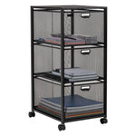Mind Reader 3-Drawer Multipurpose Cart with Wheels, Metal, Black (3TWHEEL-BLK)
