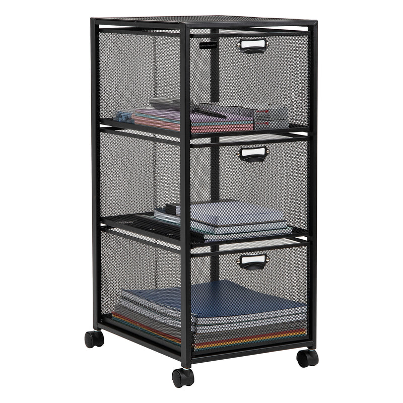Mind Reader 3-Drawer Multipurpose Cart with Wheels, Metal, Black (3TWHEEL-BLK)