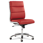 Neratoli, Mid-Back Swivel/Tilt Chair, Red Soft-Touch Leather, Chrome Frame