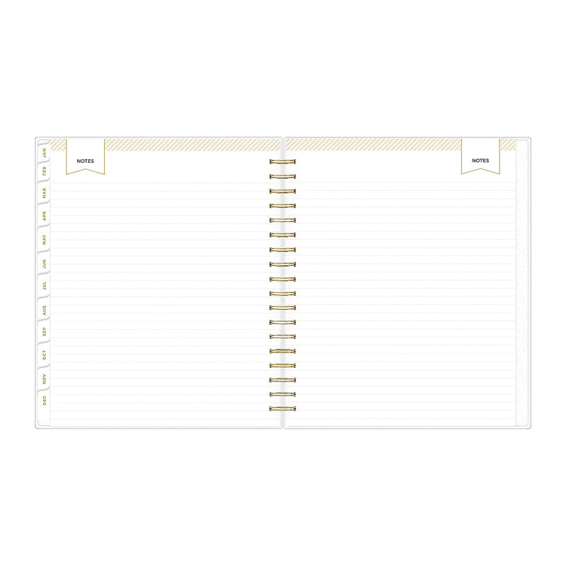 Planning Calendar DD Rugby Stripe Navy Frosted PP 8x10 RY26 Daily/Mthly Safety Wirebound -