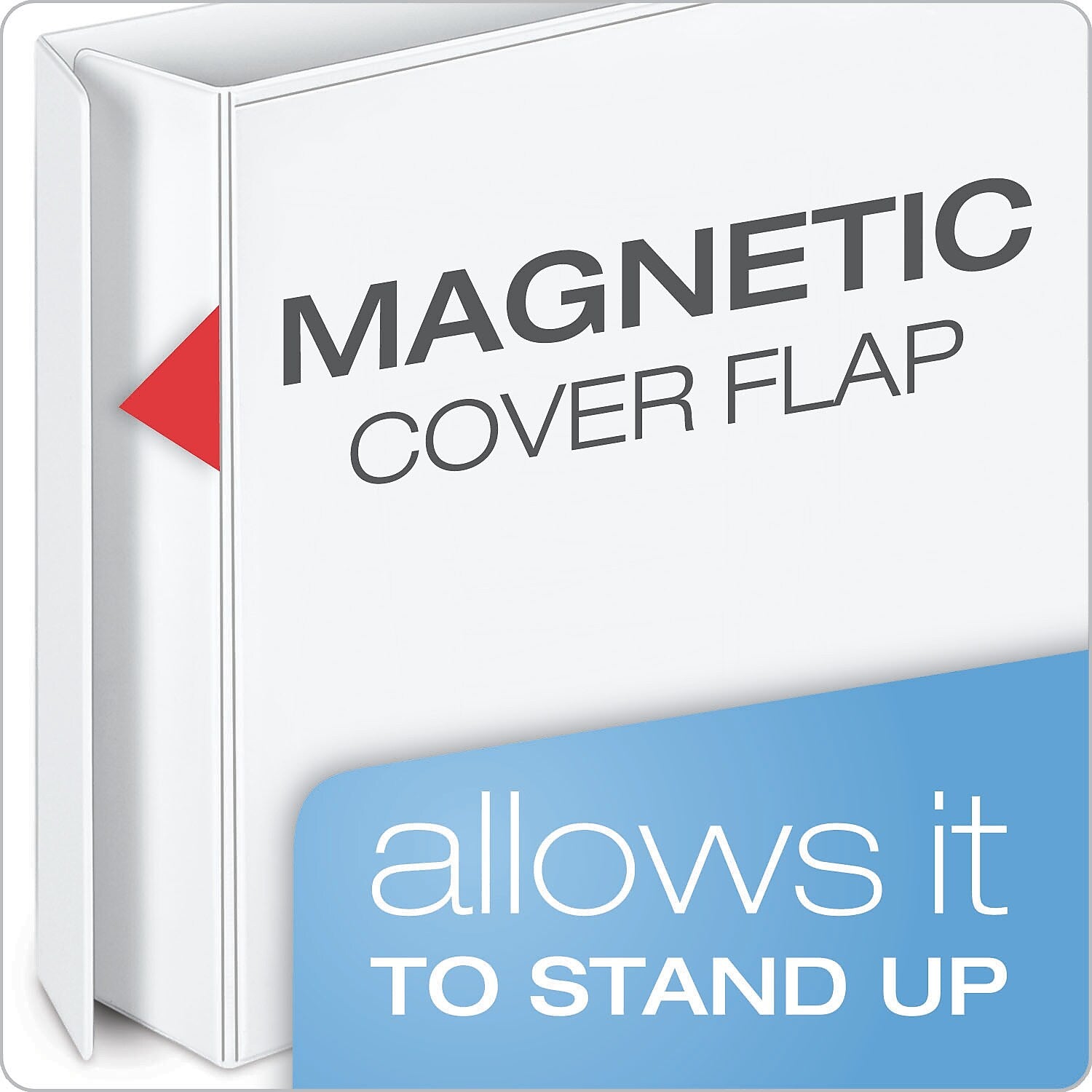 Cardinal FreeStand EasyOpen Heavy Duty 4" 3-Ring View Binders, D-Ring, White (43140)