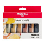 Amsterdam Metallic Acrylic Paint, Assorted Colors, 6/Pack (AMS17820501)