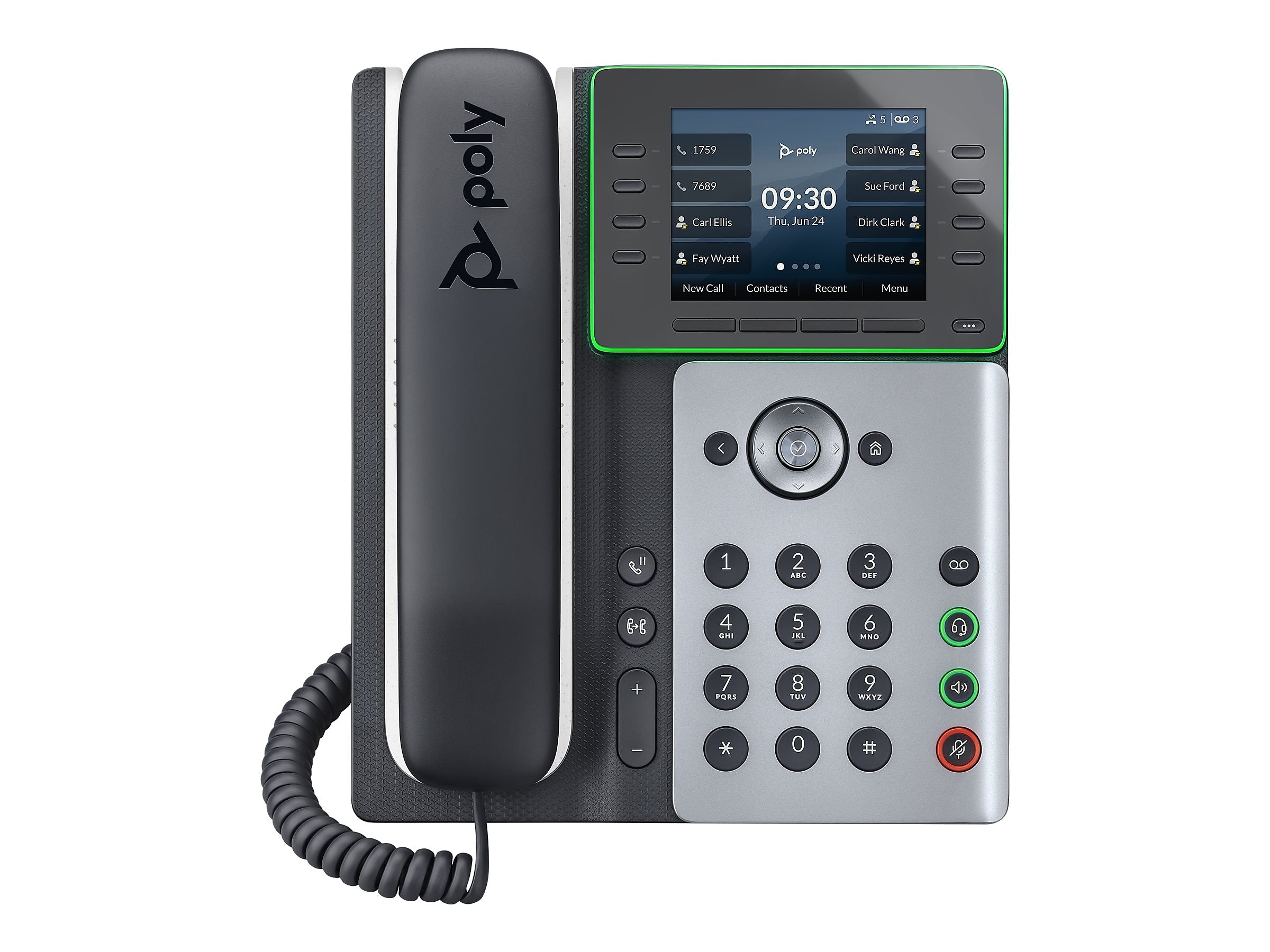 Poly Edge E320 VOIP Phone, Black/Silver (82M88AA)