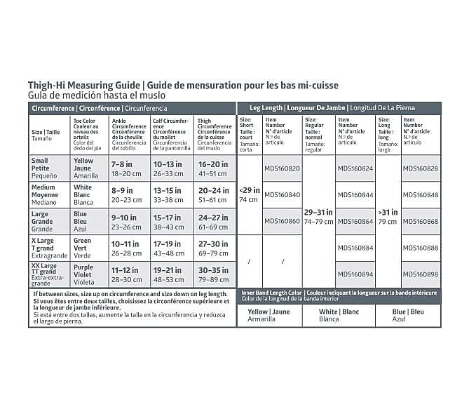 Medline EMS 15mmHg Thigh High Anti-Embolism Stockings, White, Small, Short Length, Pair (MDS160820H)