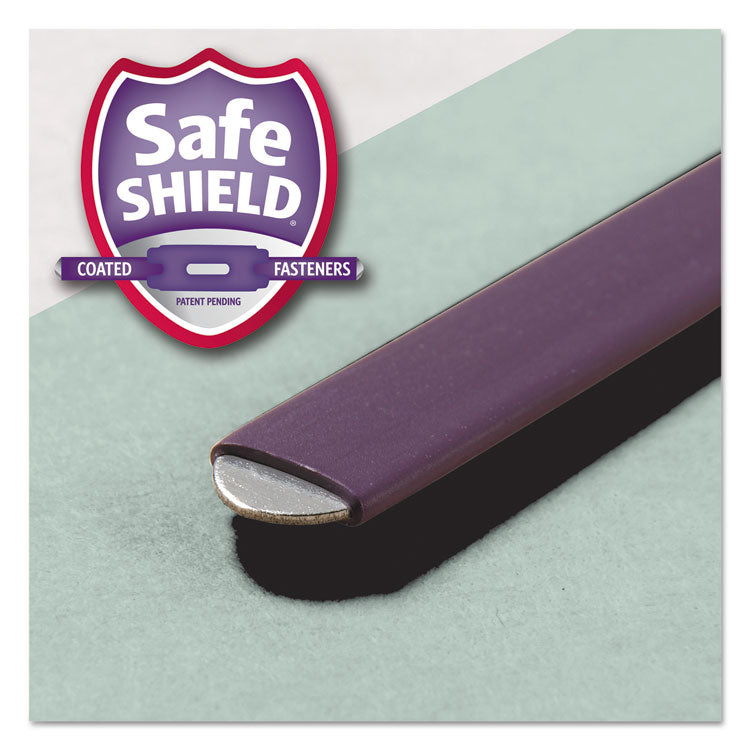SuperTab Pressboard Fastener Folders with Two SafeSHIELD Fasteners, 2" Expansion, Legal Size, Gray-Green, 25/Box