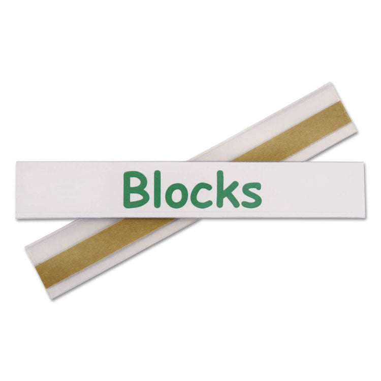 Self-Adhesive Label Holders, Top Load, 0.5 x 3, Clear, 50/Pack