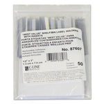 Self-Adhesive Label Holders, Top Load, 0.5 x 3, Clear, 50/Pack