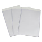 Self-Adhesive Poly Shop Ticket Holders, Super Heavy-Duty, Top Load 5 x 8 Insert, Clear Front, 50/Box