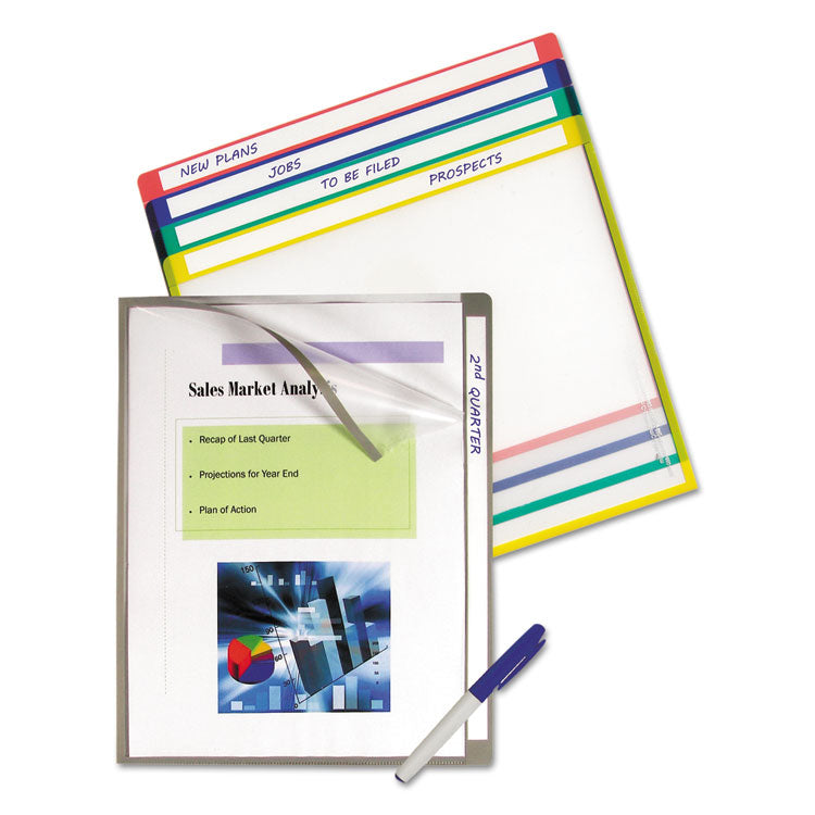 Write-On Project Folders, Straight Tab, Letter Size, Assorted Colors, 25/box