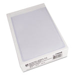 Self-Adhesive Poly Shop Ticket Holders, Super Heavy-Duty, Top Load 5 x 8 Insert, Clear Front, 50/Box