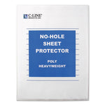 No-Hole Polypropylene Sheet Protectors, Heavy-Duty, Unpunched, Top Load 8.5 x 11 Insert, Clear Front, 25/Box