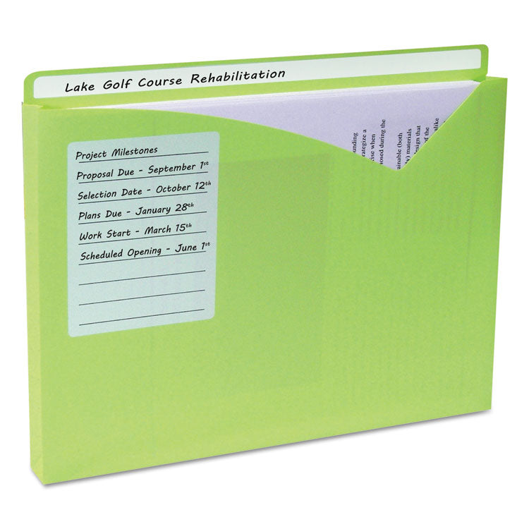 Write-On Poly File Jackets, Straight Tab, Letter Size, Assorted Colors, 25/box