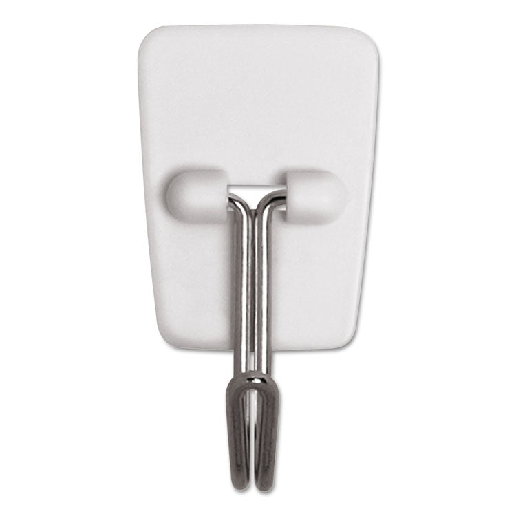 General Purpose Wire Hooks, Small, Metal, White, 0.5 lb Capacity, 3 Hooks and 4 Strips/Pack