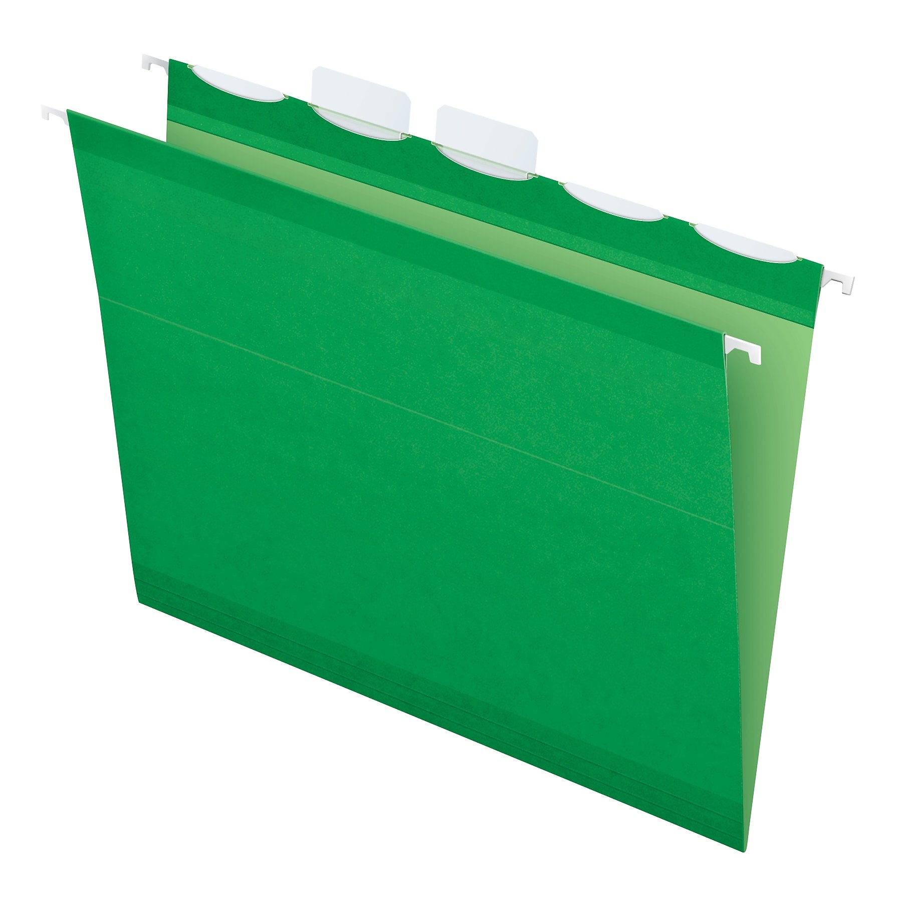 Pendaflex Ready-Tab Premium Reinforced Hanging File Folder, 5-Tab, Letter, Bright Green, 25/Box (42626)