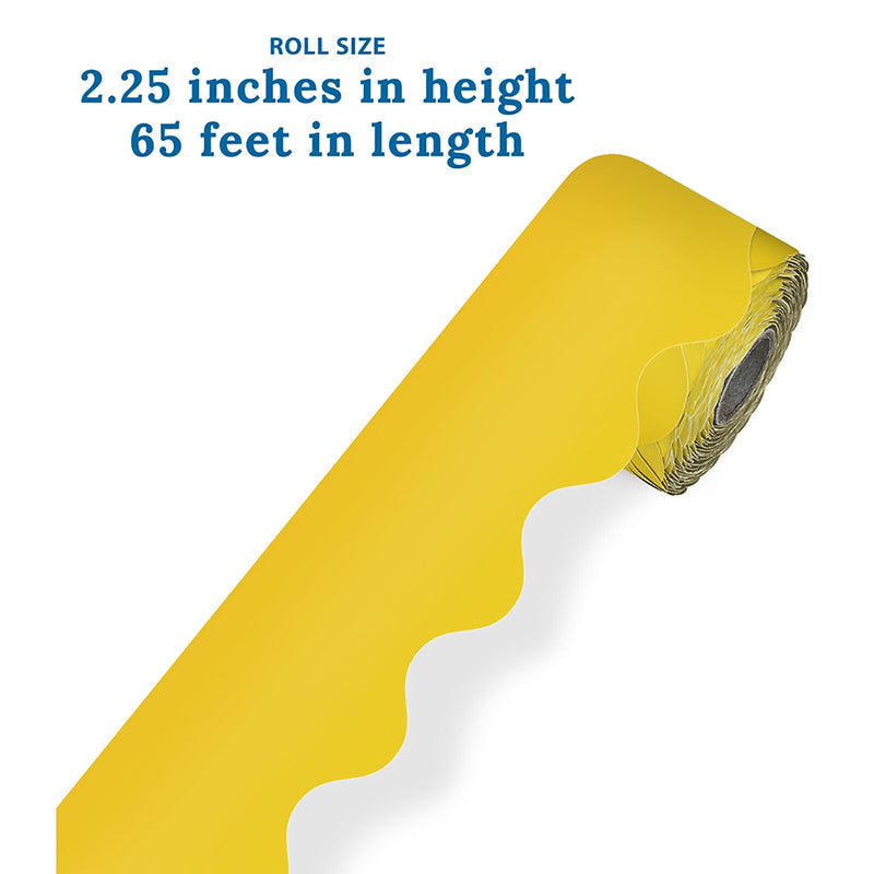 Carson Dellosa Education Rolled Scalloped Border, 2-1/4" x 65', Yellow, 3/Bundle (CD-108467-3)
