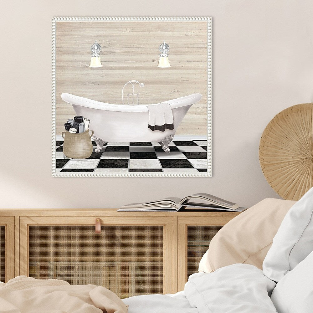 Amanti Art Bathroom I by Elizabeth Medley Framed Canvas Wall Art Print, 22" x 22" (A42678300096)