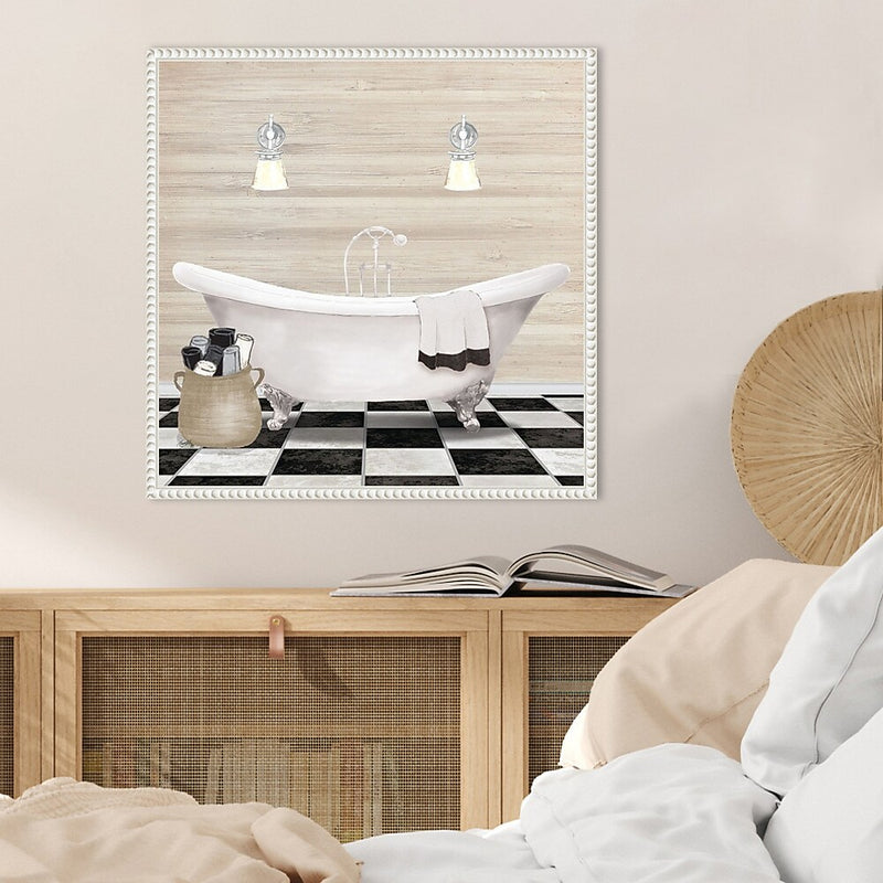 Amanti Art Bathroom I by Elizabeth Medley Framed Canvas Wall Art Print, 22" x 22" (A42678300096)