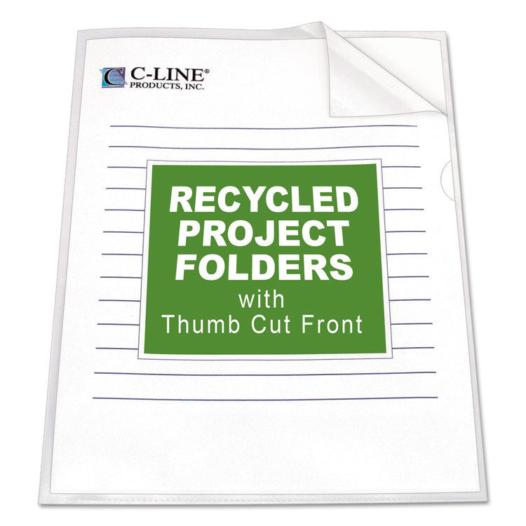 Poly Project Folders, Letter Size, Clear, 25/box