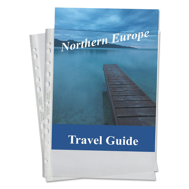 A4 Standard Weight Sheet Protectors, Medium-Duty, Side: 11-Hole Punched, Top Load 8.25 x 11.75 Insert, Clear Front, 50/Box