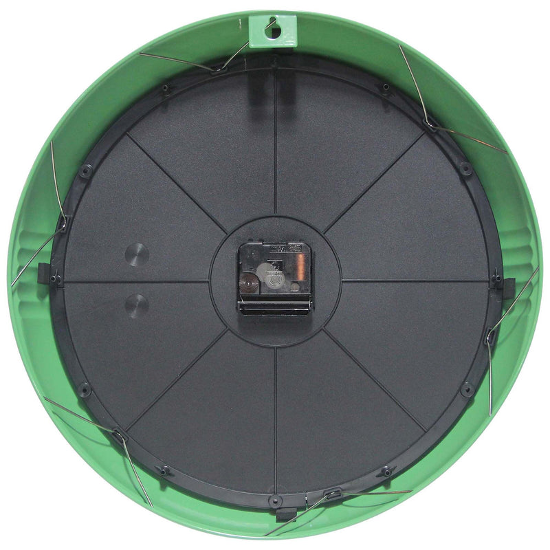 Infinity Instruments Round Retro Green Wall Clock, Aluminum, 15" (10940GR-15)