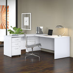 Bush Business Furniture Studio C 72"W L Shaped Desk with Mobile File Cabinet and Return, White (STC007WH)