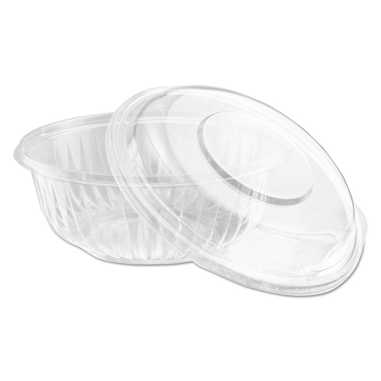 PresentaBowls Bowl/Lid Combo-Paks, 32 oz, 7.25" Diameter x 2.88" h, Clear, Plastic, 63/Pack, 2 Pack/Carton