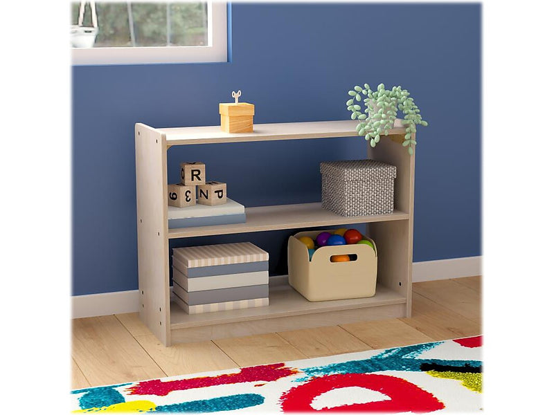 Flash Furniture Bright Beginnings 2-Section Storage Unit, 24.5"H x 31.5"W x 11.75"D, Brown (MK-KE23919-GG)