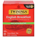 Twinings Decaf English Breakfast Black Tea Bags, 50/Box (TNA36534)