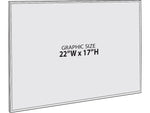 Azar Sign Holder, 22" x 17", Horizontal, Wall Mounted, Clear, Acrylic, 2/Pack (122038-2PK)