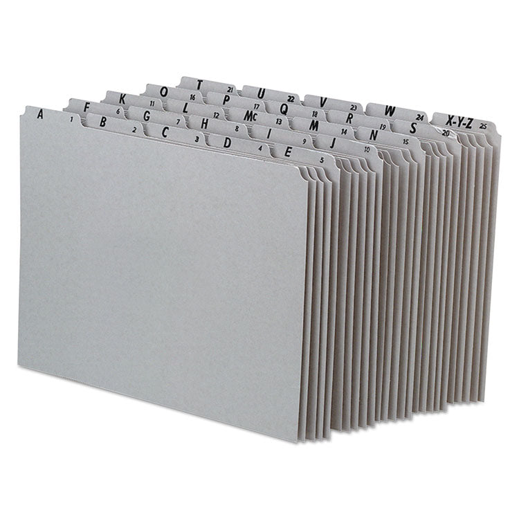 Top Tab A-Z File Guides, 1/5-Cut Top Tab, A To Z, 8.5 X 11, Gray, 25/set
