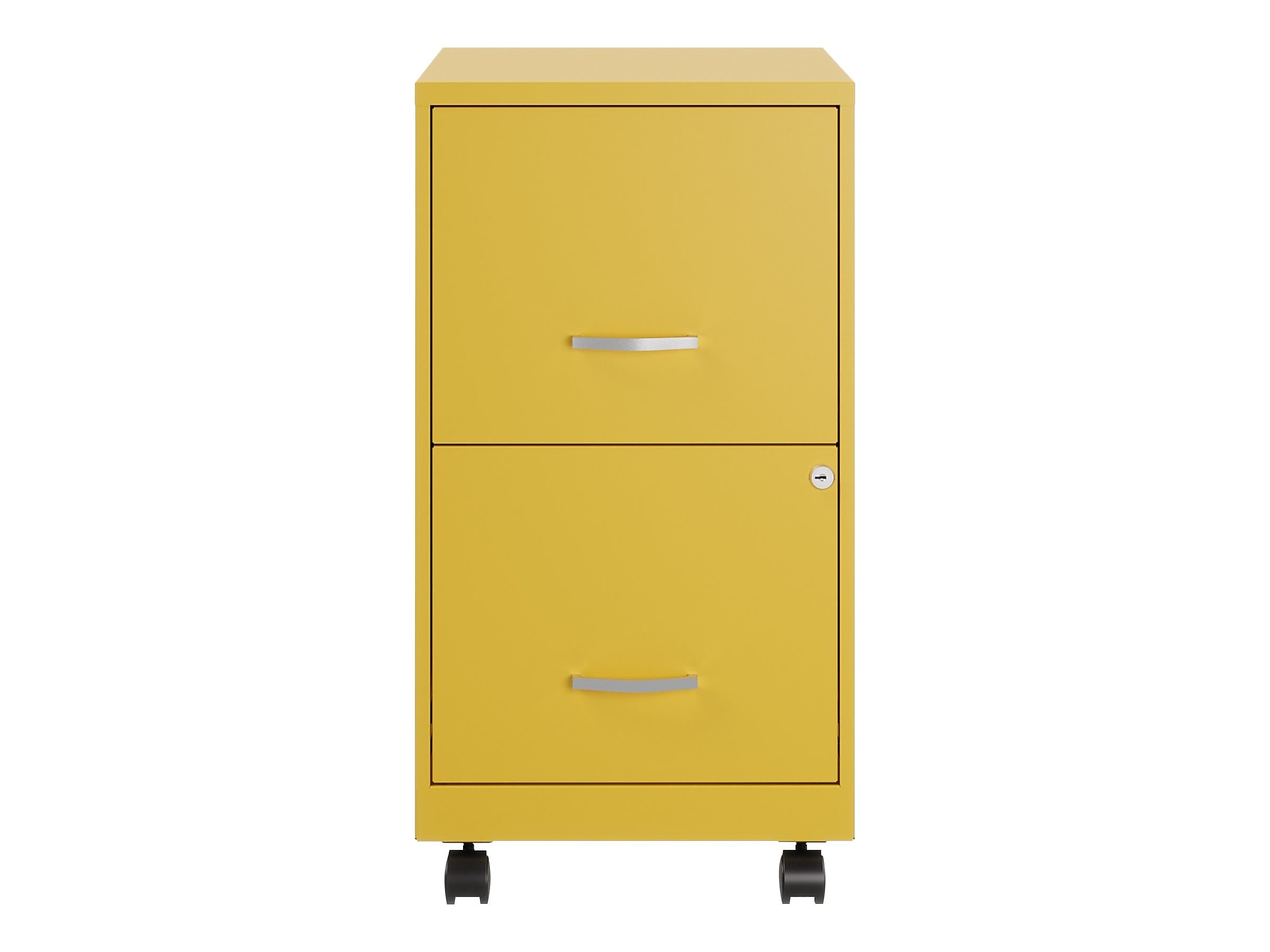 Space Solutions SOHO Smart File 2-Drawer Mobile Vertical File Cabinet, Letter Size, Lockable, Goldfinch (25276)