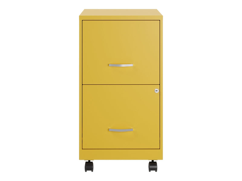 Space Solutions SOHO Smart File 2-Drawer Mobile Vertical File Cabinet, Letter Size, Lockable, Goldfinch (25276)