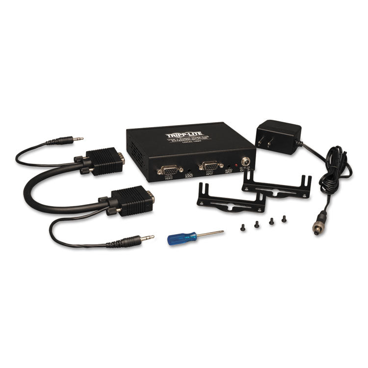 VGA with Audio Over CAT5/CAT6 Extender Splitter, Black, TAA Compliant