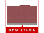 Medical Arts Press Pressboard Classification Folder, 2 Dividers, 2" Expansion, Legal Size, Dark Red, 10/Box (DV-T52-26-3ARD)
