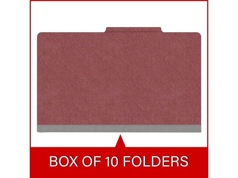 Medical Arts Press Pressboard Classification Folder, 2 Dividers, 2" Expansion, Legal Size, Dark Red, 10/Box (DV-T52-26-3ARD)