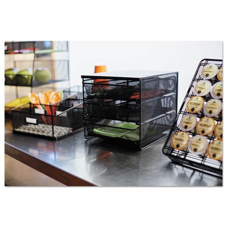3 Drawer Hospitality Organizer, 7 Compartments, 11.5 x 8.25 x 8.25, Black